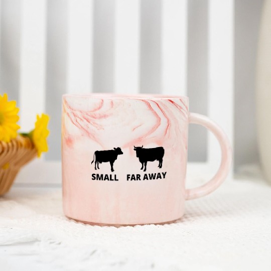 Small Cow Far Away Marble Mugs Funny Father Ted Dougal