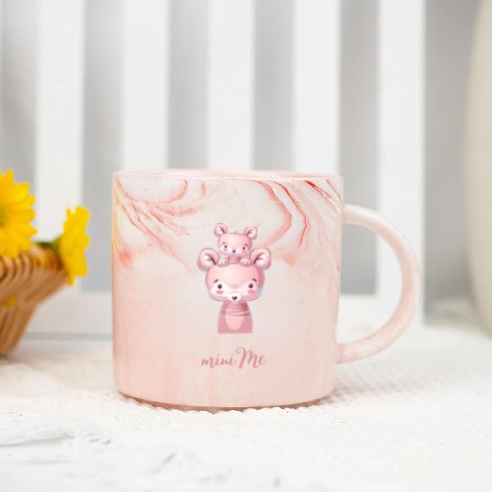 Cute Little Pink Mini-Me Marble Mugs