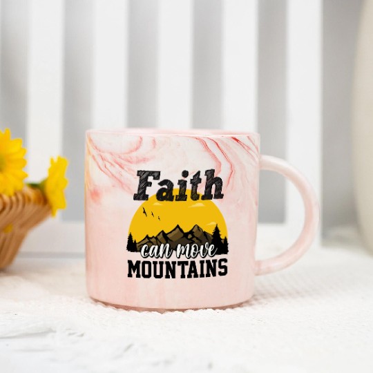 Faith Can Move Mountains Marble Mugs