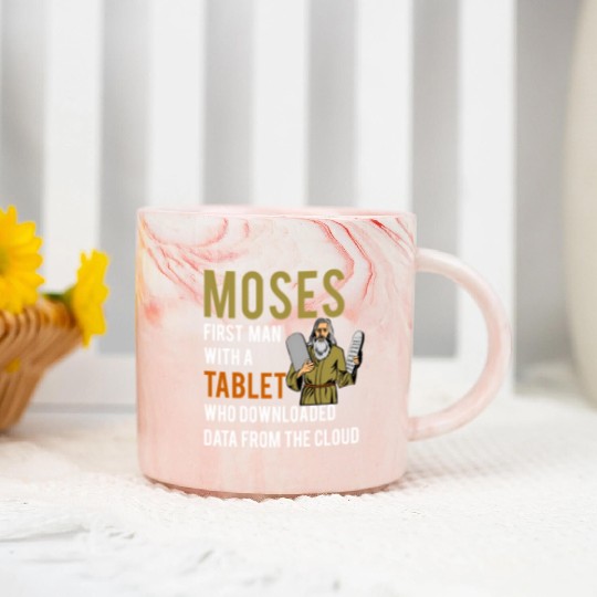 Jewish Passover Moses Tablet Data Cloud Computing Marble Mugs