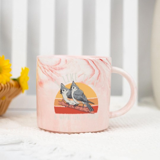 Bird Watcher Retro Vintage Tit Marble Mugs