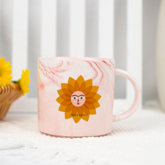 Cute Summer Vacation Frida Kahlo Sun Viva La Vida Marble Mugs