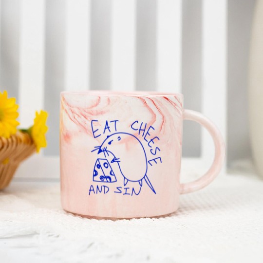 Eat cheese and sin Marble Mugs