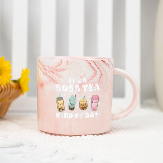 It´s A Boba Tea Kind Of Day Kawaii Bubble Tea Marble Mugs
