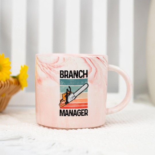 Branch Manager Meme Chainsaw Profession Manager Marble Mugs
