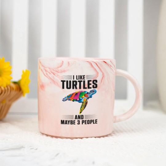 Sea Turtle Tortoise I Like Turtles Marble Mugs