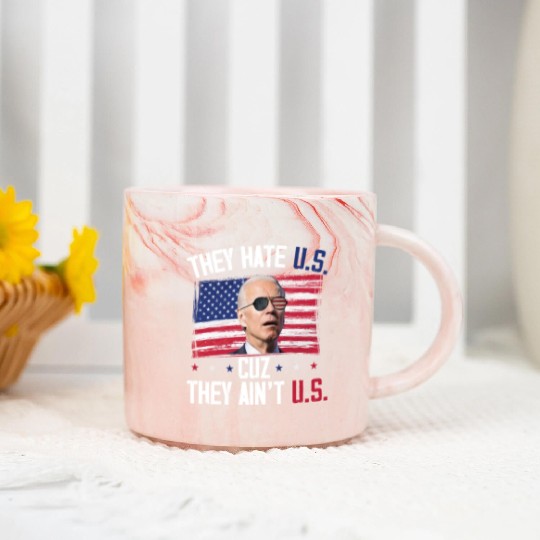 They Hate US Cuz They Ain't US Funny 4th Of July Marble Mugs