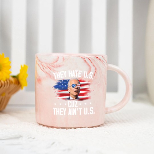 They Hate US Cuz They Ain't US Funny 4th Of July Marble Mugs