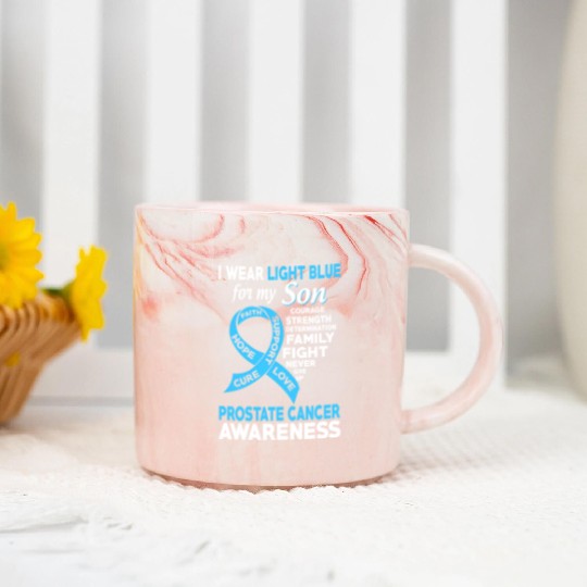 I Wear Light Blue For My Son Prostate Cancer Marble Mugs