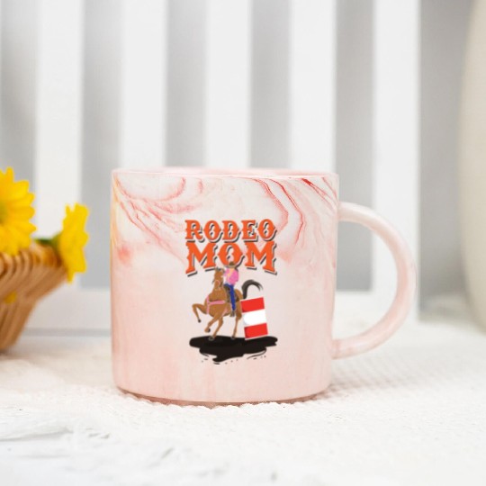 Rodeo Mom Barrel Racing Lover Marble Mugs