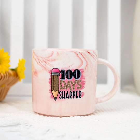 100th Day Of School Teacher 100 Days Smarter Rainb Marble Mugs