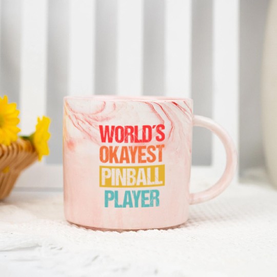 World's Okayest Pinball Player Marble Mugs