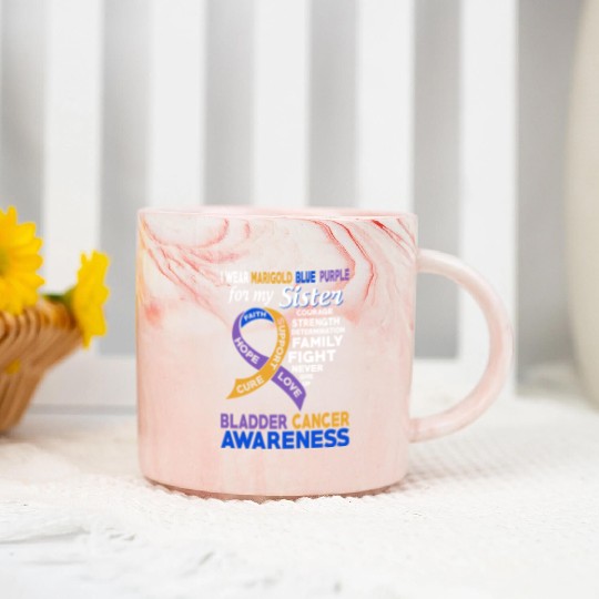 I Wear Marigold Blue Purple For My Sister Bladder Marble Mugs