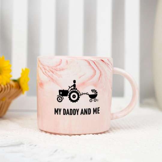 My Daddy And Me (Tractor & Stroller / Buggy / B) Marble Mugs