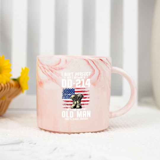 US Army DD-214 American Flag Marble Mugs