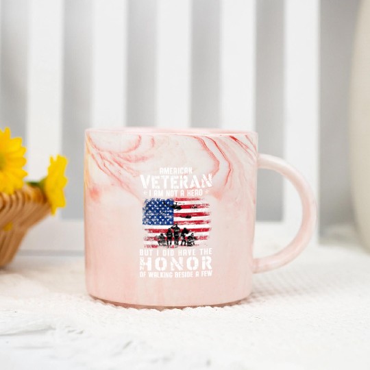 US Army Veteran American Veteran Flag Marble Mugs