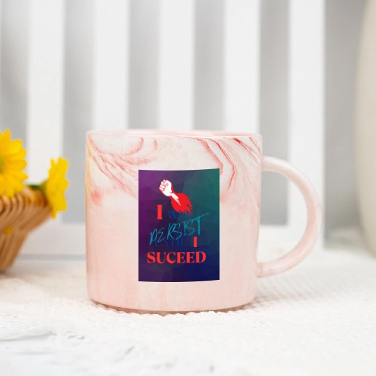 I Will Persist Affirmation on Merch Marble Mugs