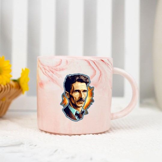 Nikola Tesla Physics Nerd Geek Natural Sciences Marble Mugs