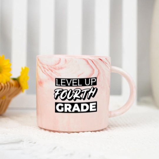 Back to School Marble Mugs Level Up 4th