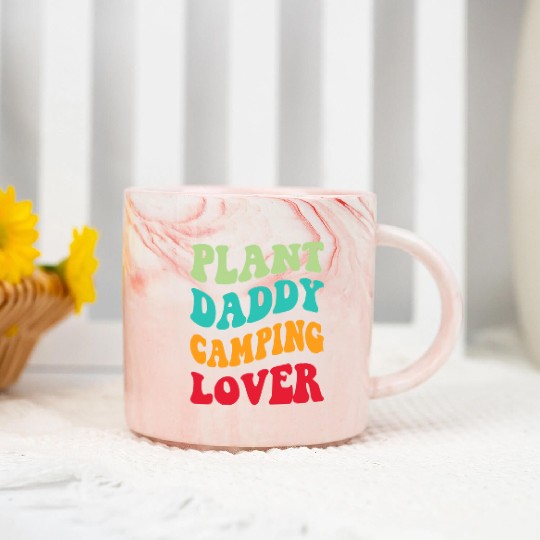 Plant Daddy Camping Lover Marble Mugs