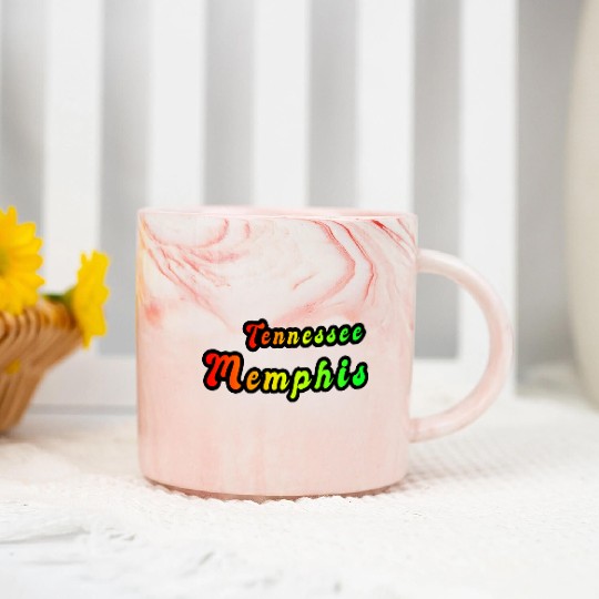Memphis Tennessee rainbow design Marble Mugs