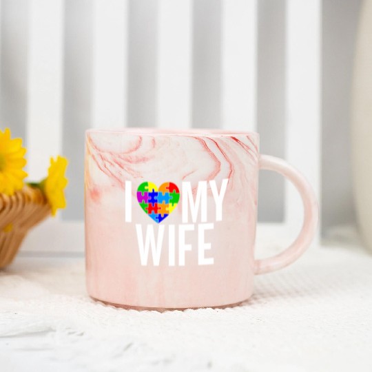 I Love My Wife Marble Mugs