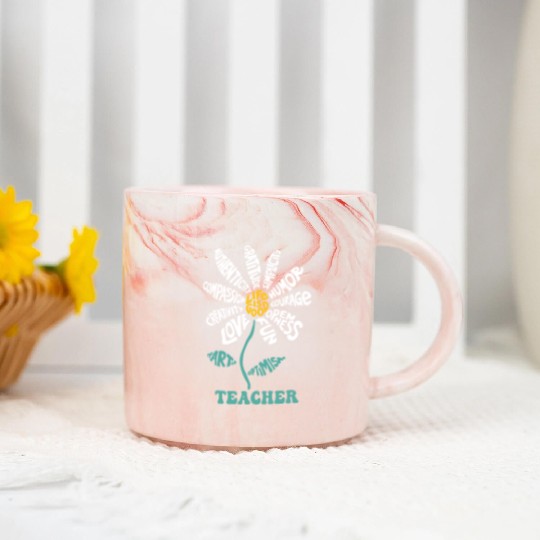Life-is Good Teacher Humor Courage Openness Marble Mugs