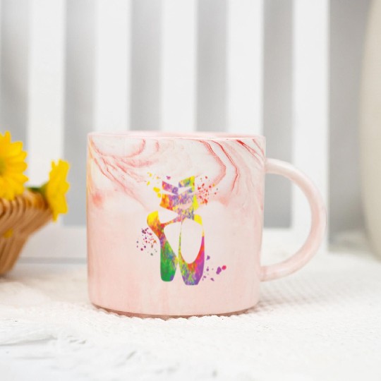 Ballet Shoes Dancer Woman Ballerina Marble Mugs