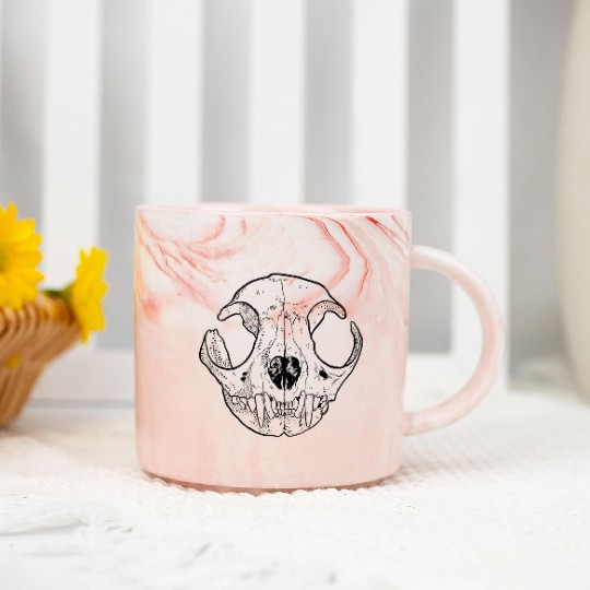 Cat Skull Marble Mugs