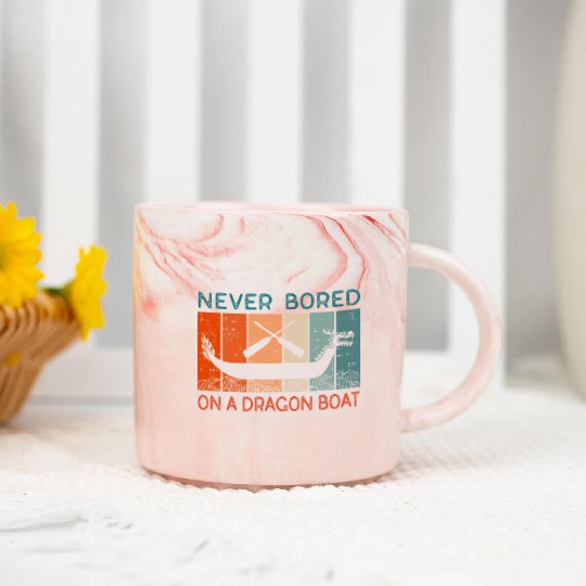 Never Bored On A Dragon Boat Funny Racing Marble Mugs