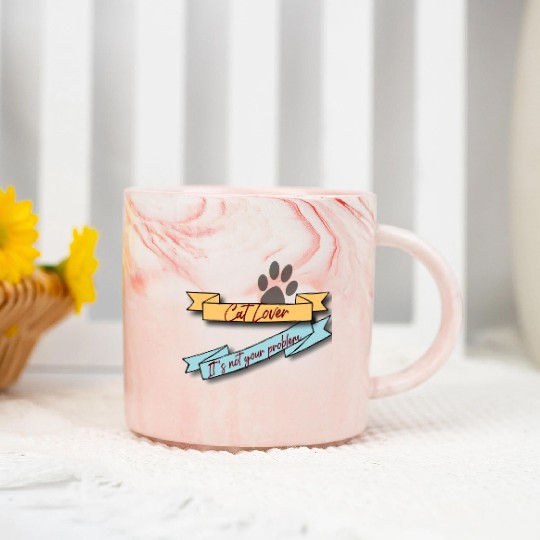 Cat Lover And Not Your Business Marble Mugs