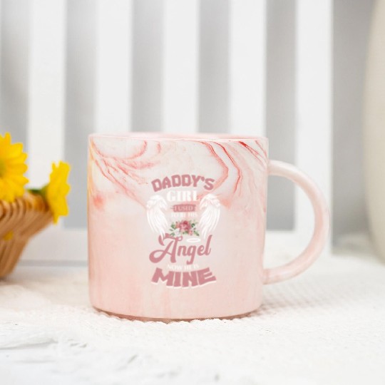 Womens Daddy s Girl I Used To Be His Angel Now He Marble Mugs