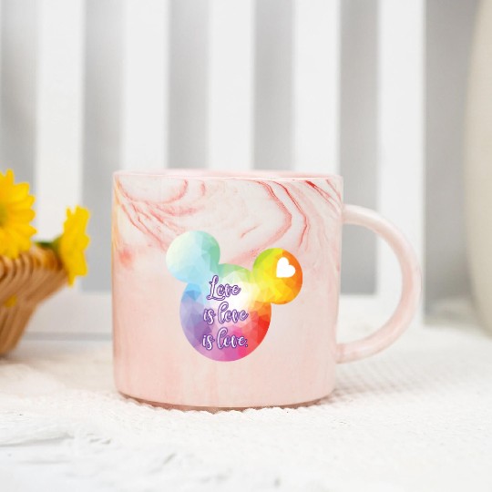 Right Chest Love Is Love Marble Mugs