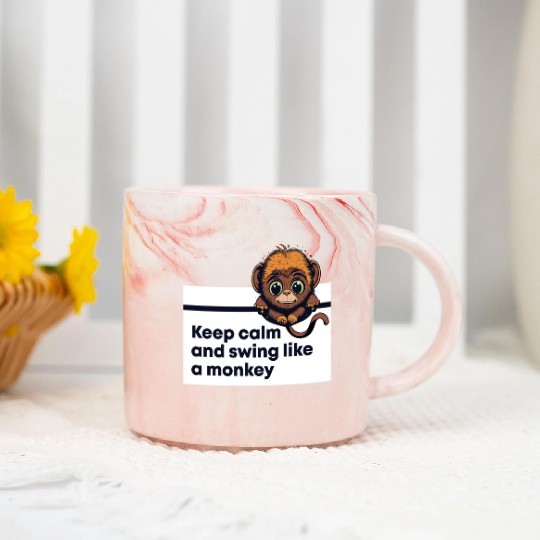 Cute monkey, Keep calm, Swing like a monkey Marble Mugs