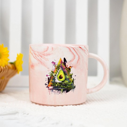 Avocado Triangle Marble Mugs