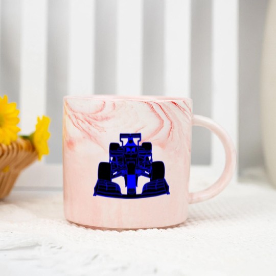 Race car blue Marble Mugs