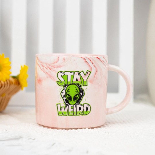 Stay Weird Extraterrestrial Ufo Conspiracy Alien Marble Mugs
