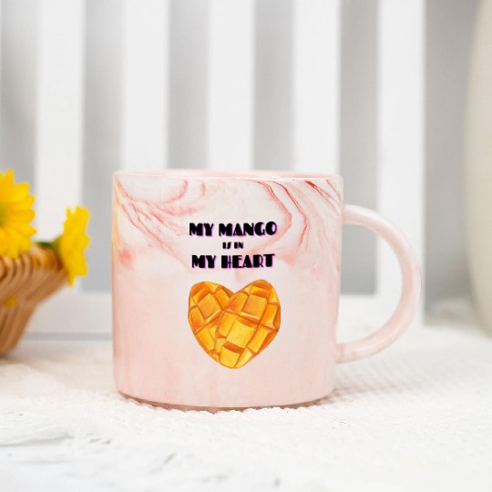 My Mango is in my Heart Marble Mugs