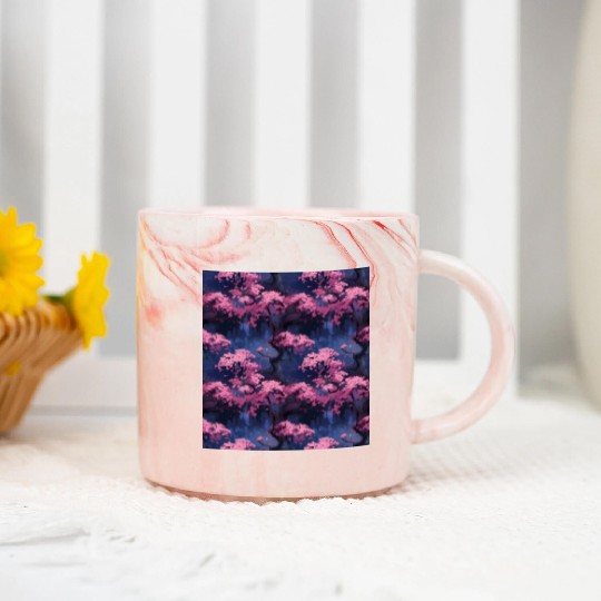 Anime Euphoria: Fantasy Cherry Blossom Dreamscape Marble Mugs