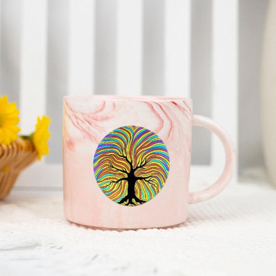 Tree: detailed, relaxing, & positive Marble Mugs