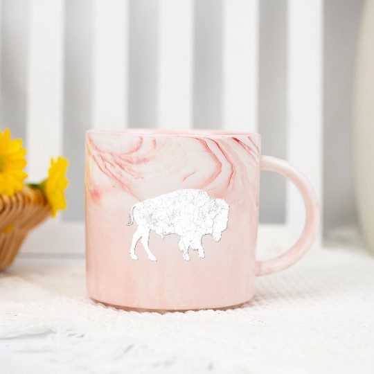 Distressed Buffalo Bison Animal Marble Mugs