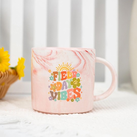 Field Day Vibes Summer Teacher Last Day Of School Marble Mugs