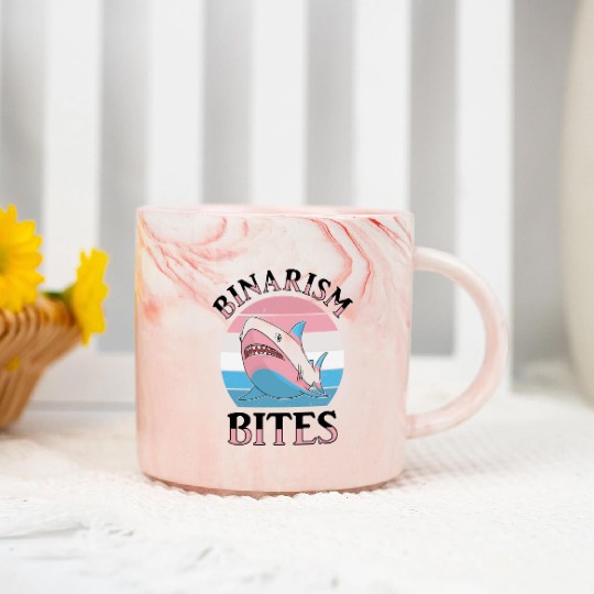 Shark Lover Transgender Pride Flag Trans LGBT Marble Mugs