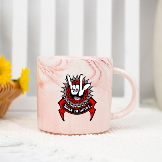 BORN TO METAL MUSIC ROCK Marble Mugs