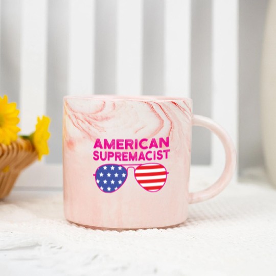 American Supremacist American Flag Merica Usa Marble Mugs