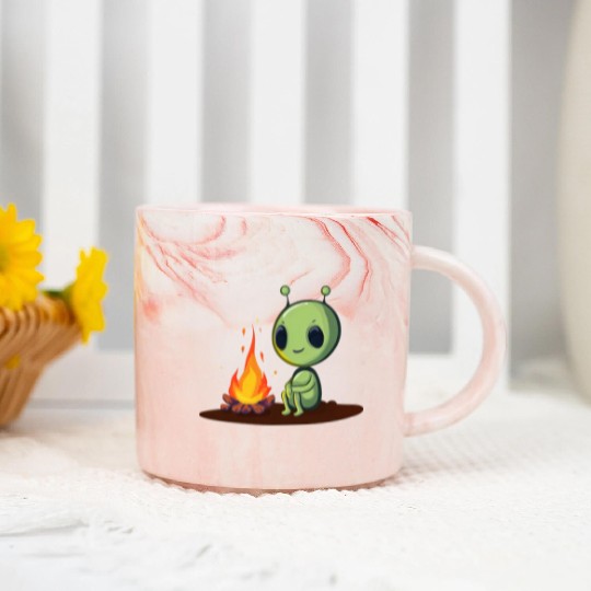 Cosmic Camping Vibes Marble Mugs