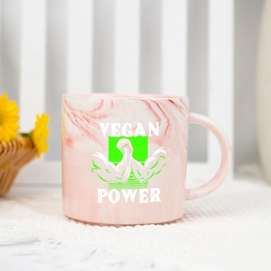Vegan Power Gym Workout Marble Mugs