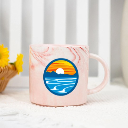 Sunset Graphic Marble Mugs design