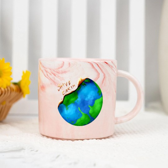 Burning Earth Globe Save Earth For Earth Day Marble Mugs