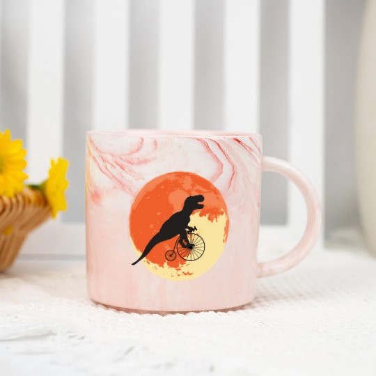 T Rex On The Road Trip Through The World Marble Mugs